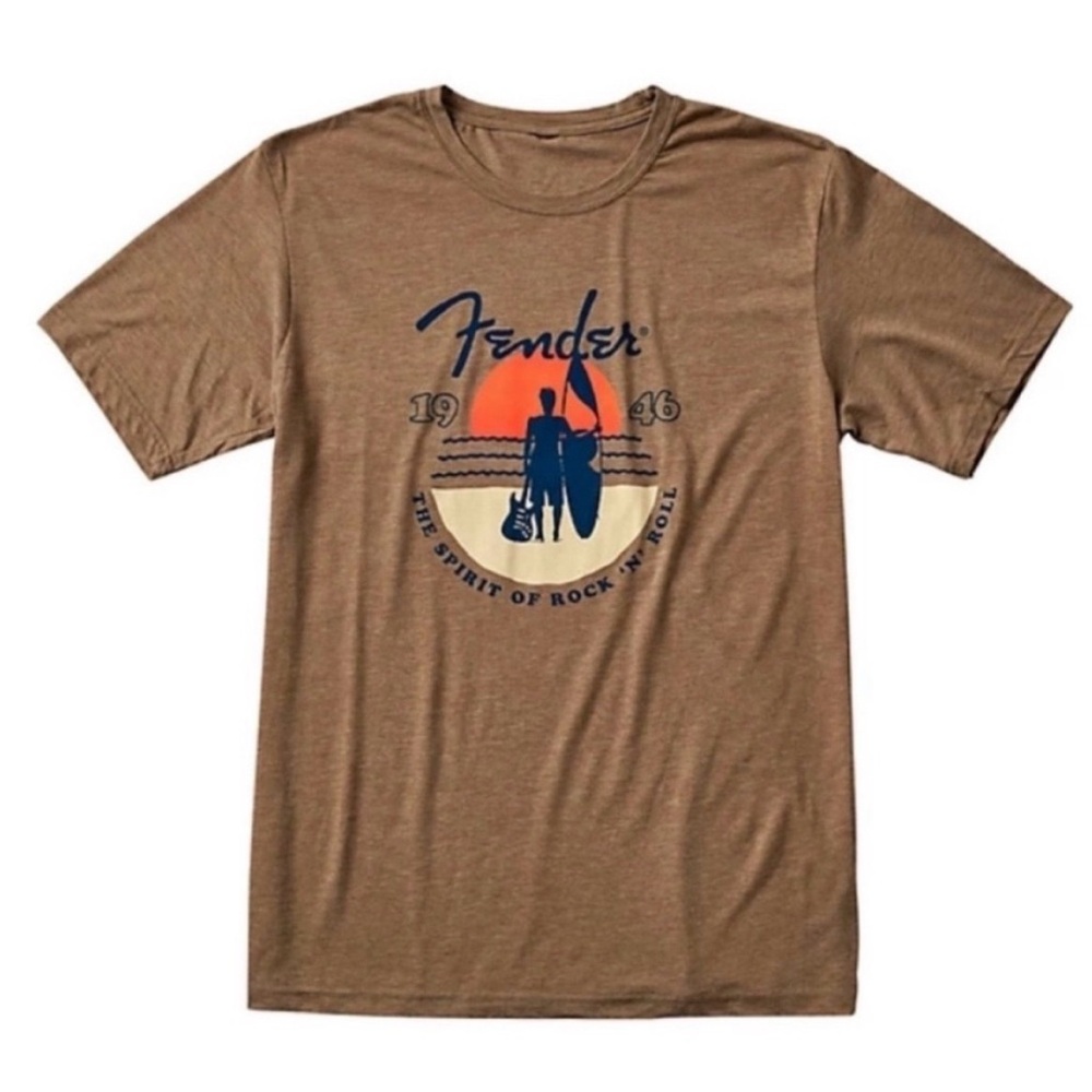 FENDER Brown Sunset Spirit of Rock n Roll Surfboard T-Shirt
Unisex NWT - Picture 1 of 6